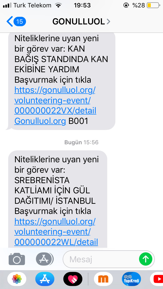 Telefonunuza son gelen mesajı yapıştırır mısınız?
