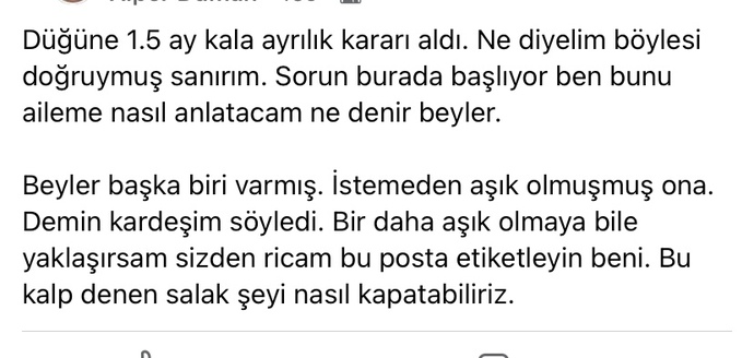 az önce birisi yazmış gördüm üzüldüm