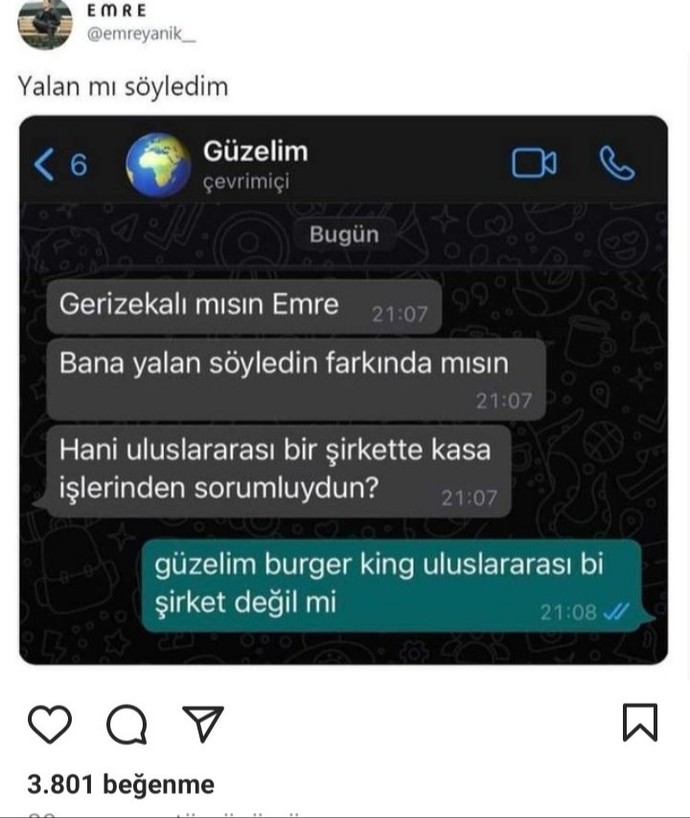 Sevgiliniz mesleği konusunda yalan söyleseydi tepkiniz ne olurdu?