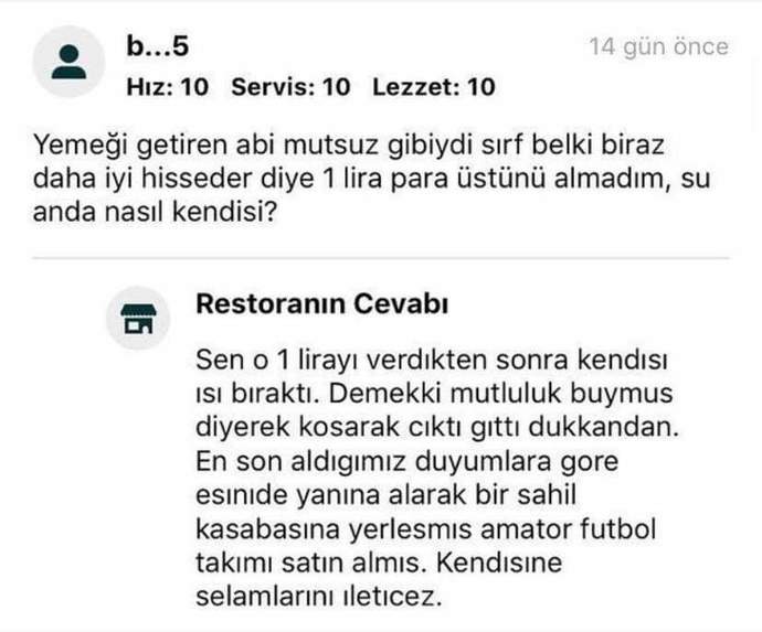 Yemek siparişi verdiğinizde kuryelere bahşiş veriyor musunuz?