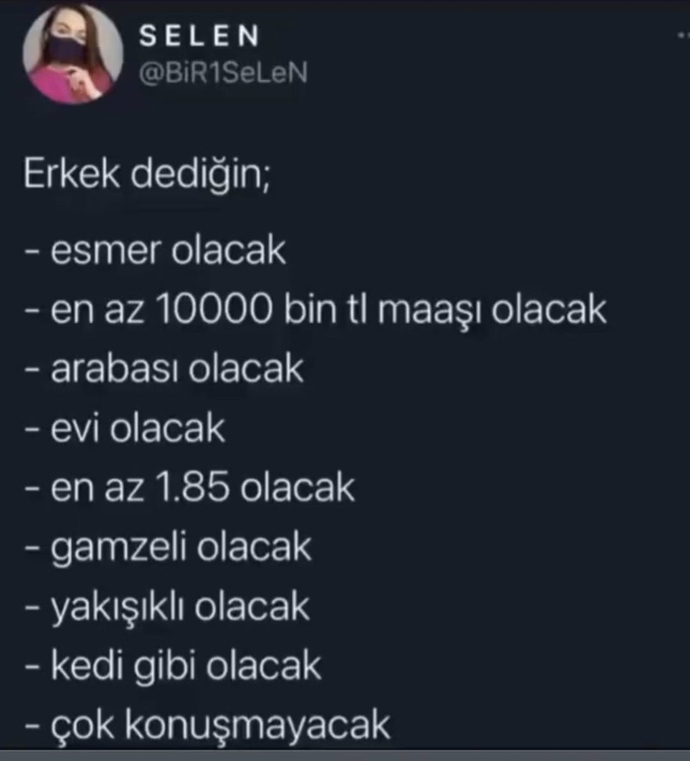 Karşı cinse kriter listesi yapan insanlar hakkında ne düşünüyorsunuz?