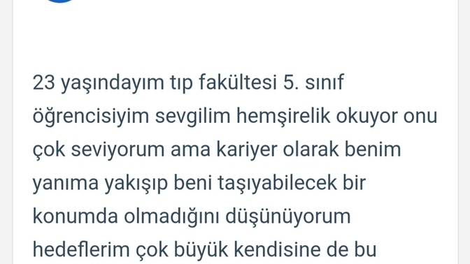 Mesleği sana denk değil diye sevdiğinden ayrılır mısın?