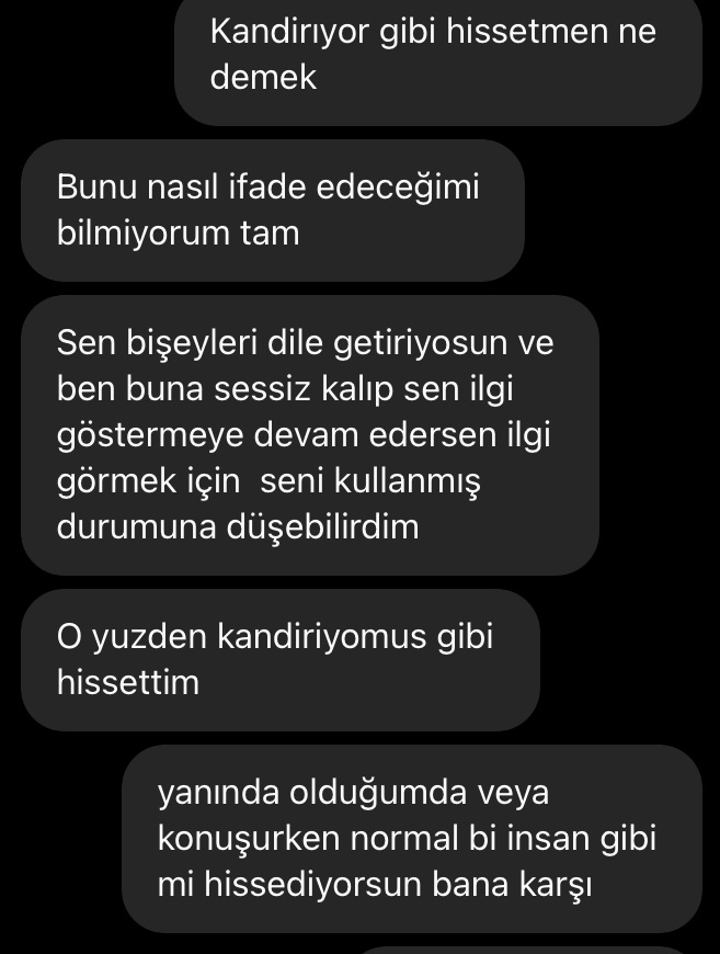 Benle böyle konuşan biri için daha ne yapabilirim sizce yoksa bi şey olmaz mı artık?