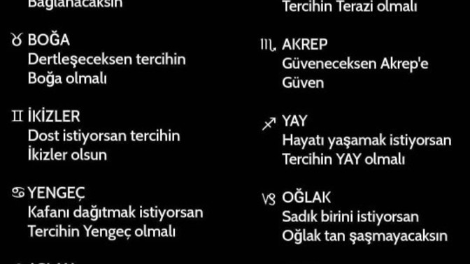 Acaba senin burcun neydi ne demiş senin için?