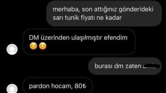 Instagramda fiyat bilgisi neden dmden veriliyor?