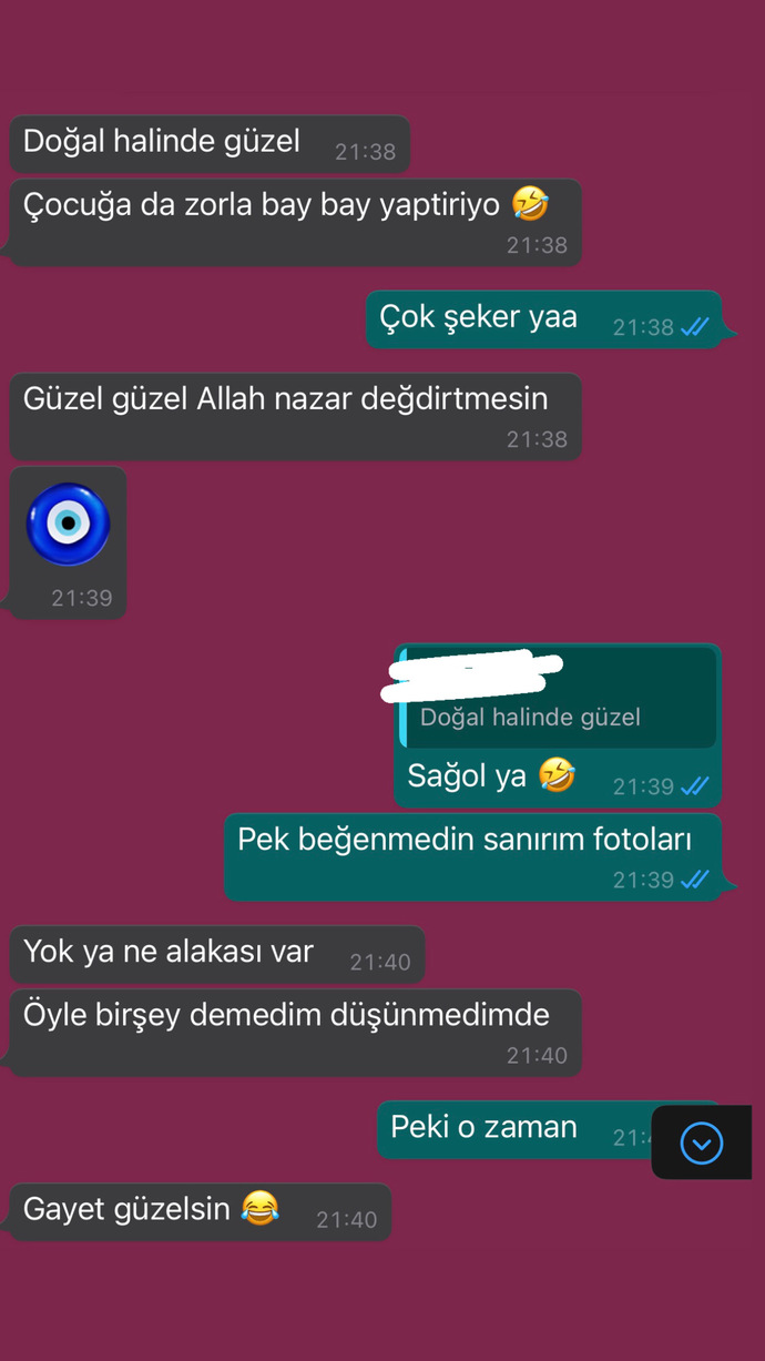 Flörtüme fotolarımı attım kendi istedi instagramda da var ama yine istedi verdiği tepki bu?