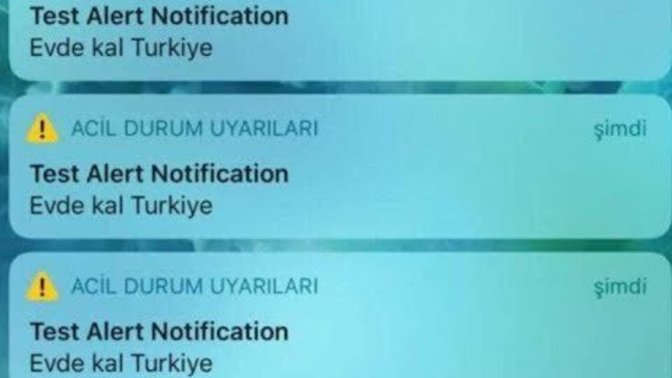 İPhone kullanıcılarına "Evde kal Türkiye" mesajı. Size de böyle bir mesaj geldi mi?