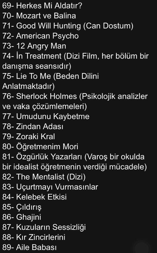 Film listeniz var mı?