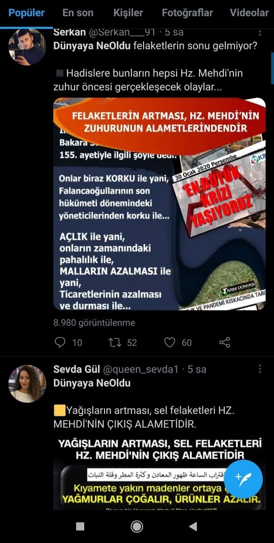 Twitter da dünyaya ne oluyor etiketini gördünüz mü?