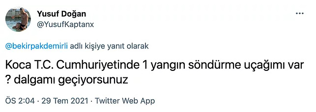 Marmariste yaşanan yangına tek bir uçakla müdahale edilmesine sosyal medyadan tepkiler geldi! Sizce haklılar mı?