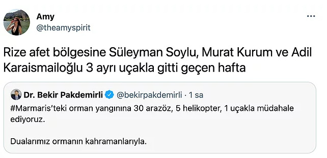 Marmariste yaşanan yangına tek bir uçakla müdahale edilmesine sosyal medyadan tepkiler geldi! Sizce haklılar mı?