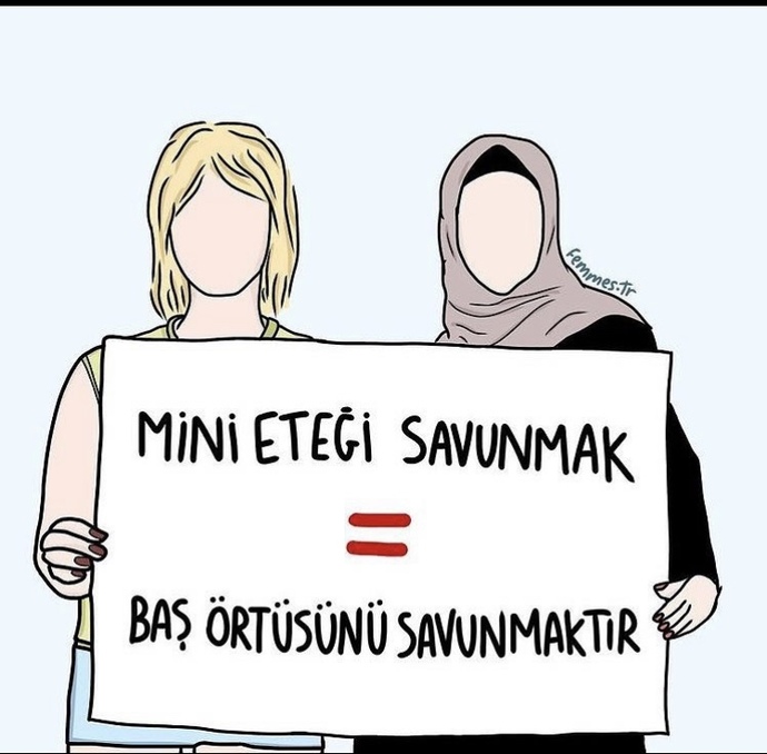 Sizce başörtüsü ve mini eteği savunmak aynı şey mi?