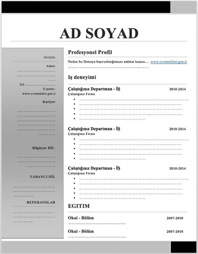 CV şablonu