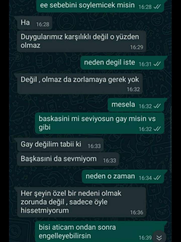 Arkadaşlar çok mu ezik ve çaresiz olmuşum çocuğun gözünde?