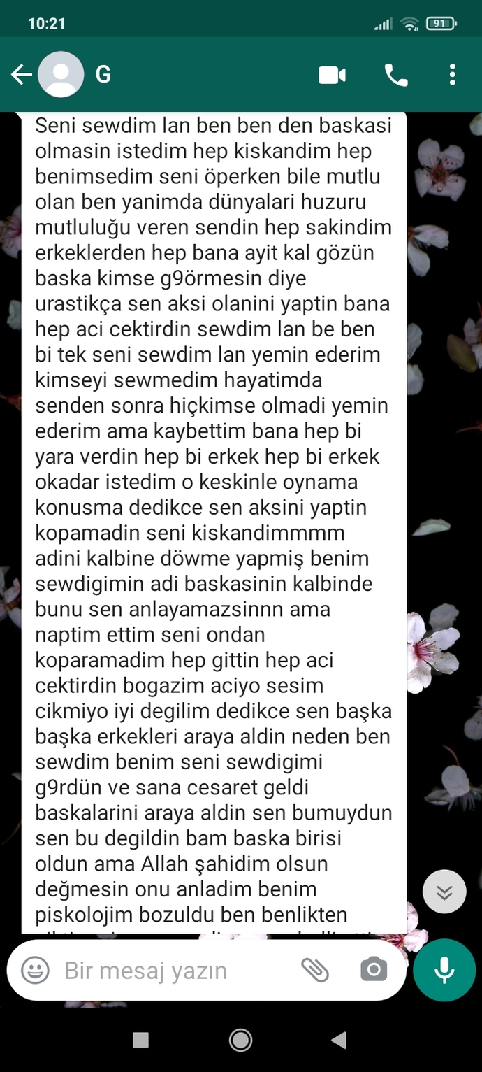 Eski esimin söylediği sözler sizce donermi?