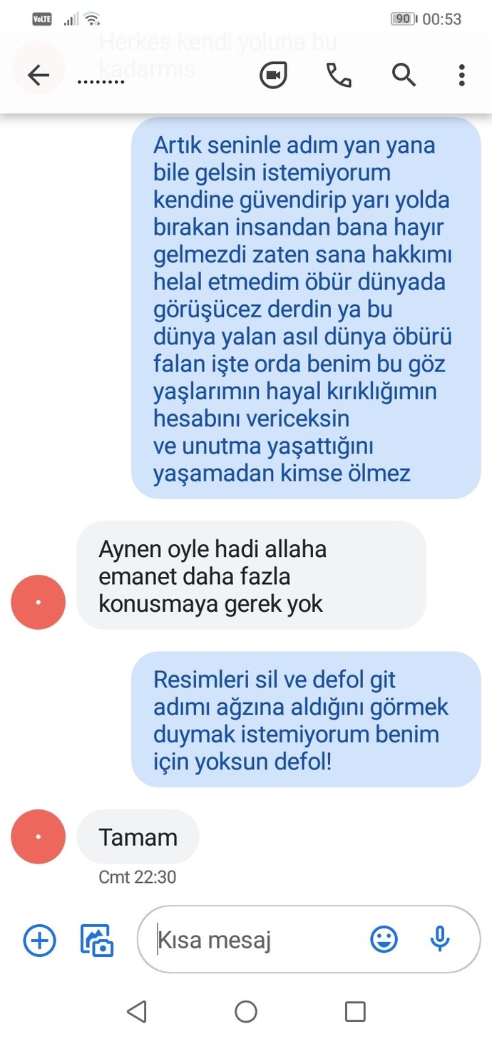 Terk edildim çok üzgünüm ya?