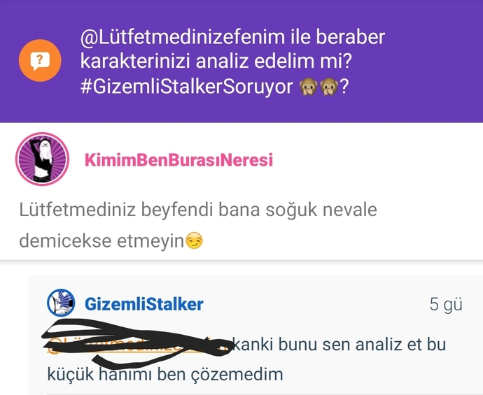Küçük hanım gitmiş üzüldüm 😐