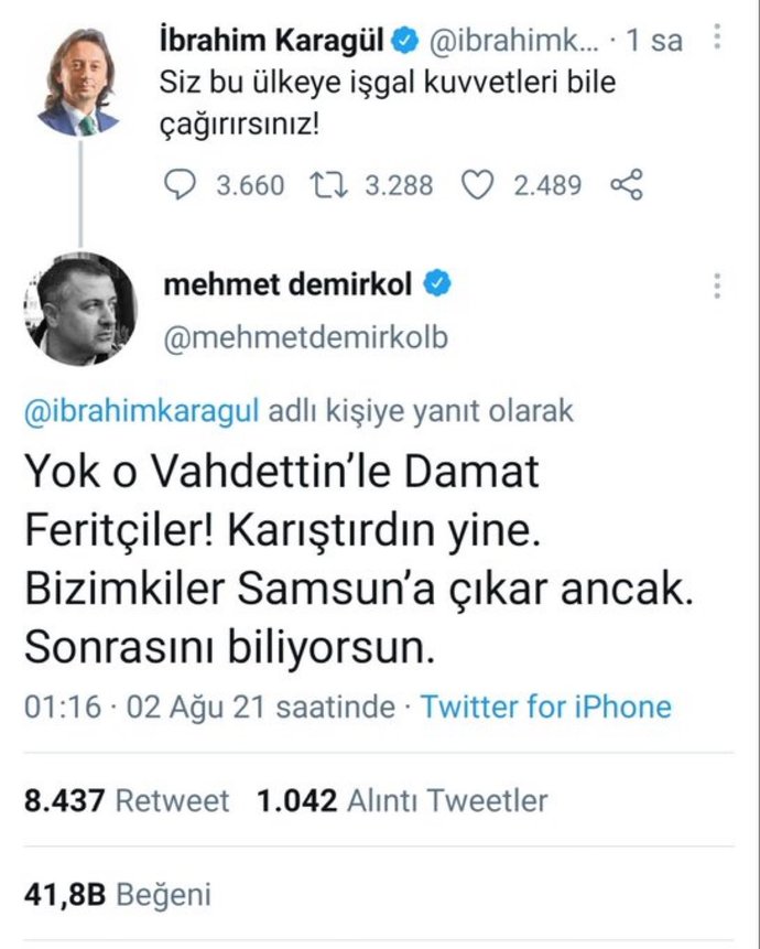 Gerçek gazeteci Mehmet Demirkolun , çakma gazeteci İbrahim Karagüle kapak olan cevabını okudunuz mu?