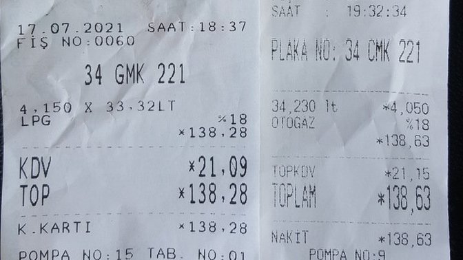 2 farklı benzinci, fiyatlar farklı, litre farklı ve tutar aynı. Nasıl oluyor?