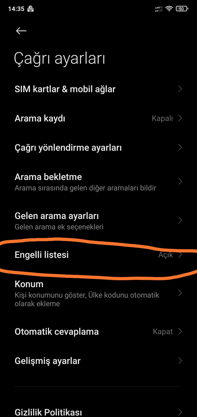 Çağrı ayarları