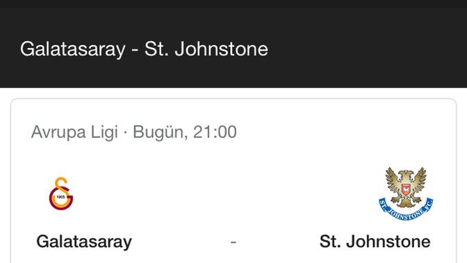 Galatasaray - St. Johnstone Avrupa Ligi 3. Eleme turunda ilk maçında avantajlı skor elde edebilir mi?