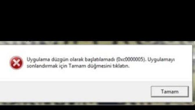 0xC0000005 hata kodu nasıl düzeltilir?