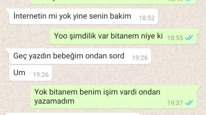 Sevgilimle günlük konuşmamız?