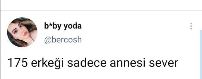1.75 boyu olan erkeği sadece annesi mi sever?