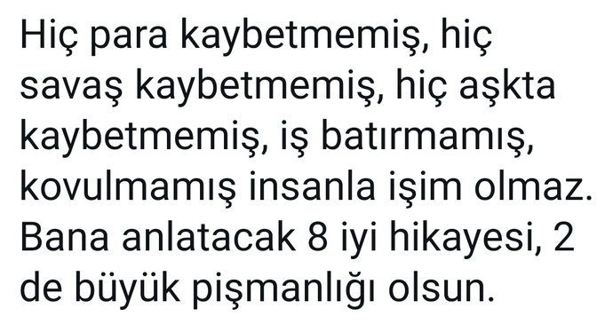 Kayıp yaşamayan insanların ham olduğunu düşünür müsünüz?