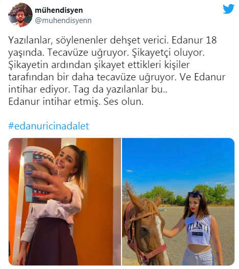 Cinsel saldırıya uğrayan Eda Nurun intiharı hakkında ne düşünüyorsunuz?