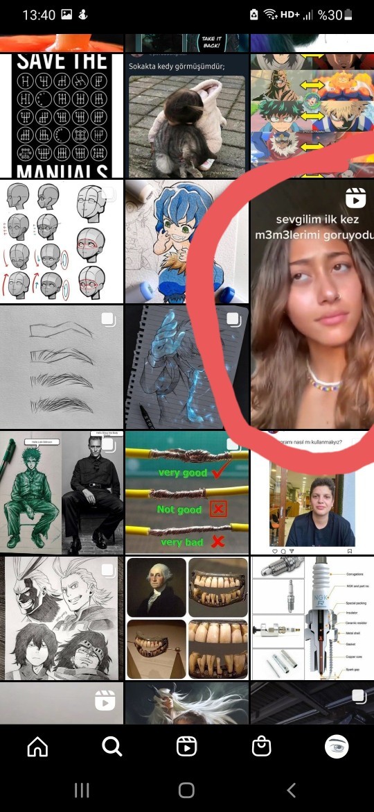 INSTAGRAMdaki orasını burasını açan videolardan nasıl kurtulurum?