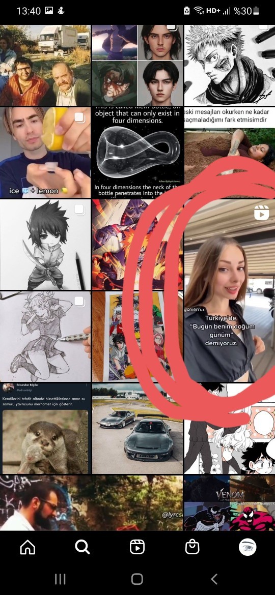 INSTAGRAMdaki orasını burasını açan videolardan nasıl kurtulurum?