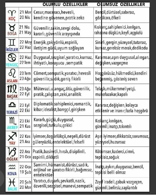 Burcunun olumlu ve olumsuz özellikleri neler?