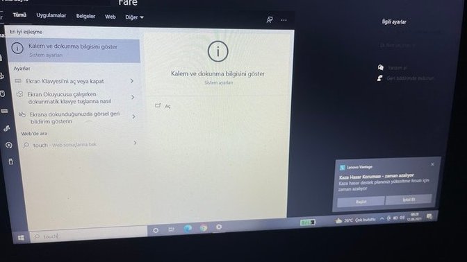 Laptopta ok işaretim kayboldu, nasıl geri gelecek?