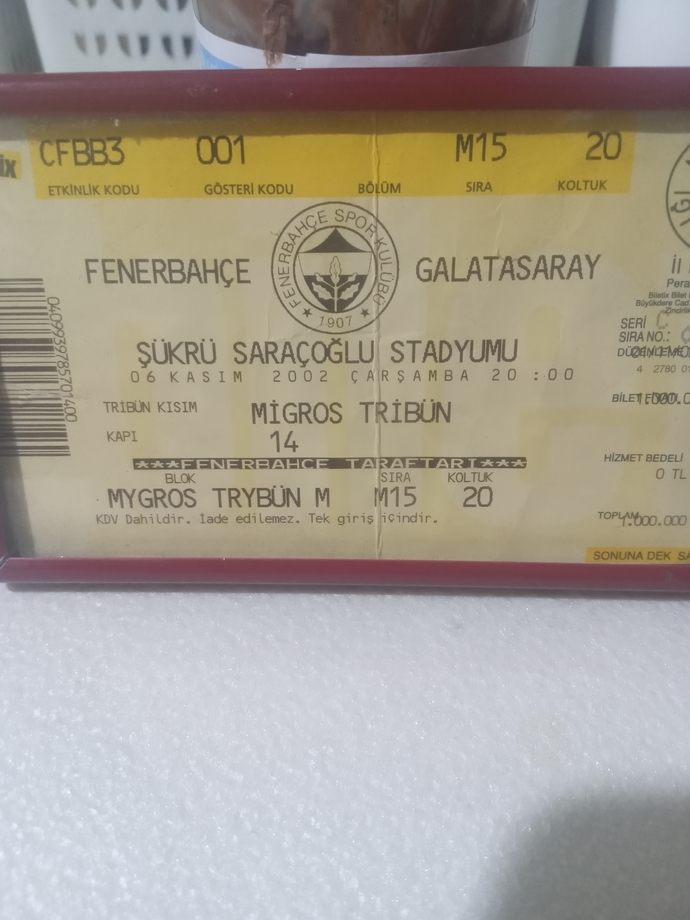 6 - 0 lık Fenerbahçe Galatasaray maçına Ankaradan son dakika bilet bulup otobüsle gitmiştim.