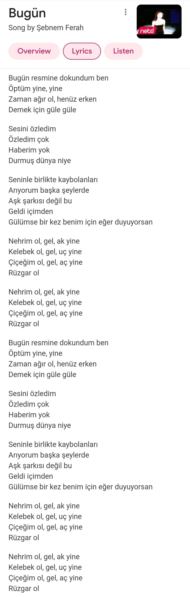 Ağzınıza takılan şarkı sözleri var mı?