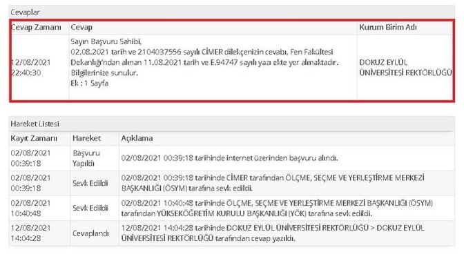Cimer'e bir şikayette bulundum böyle cevap vermişler. Soruma bakar mısınız lütfen?
