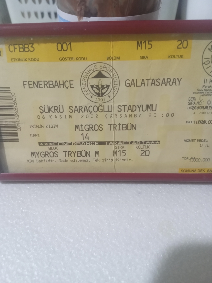 Ankaradan gitmişdim 6 - 0 lık Fenerbahçe Galatasaray maçına son dakkada bilet buldumuştum