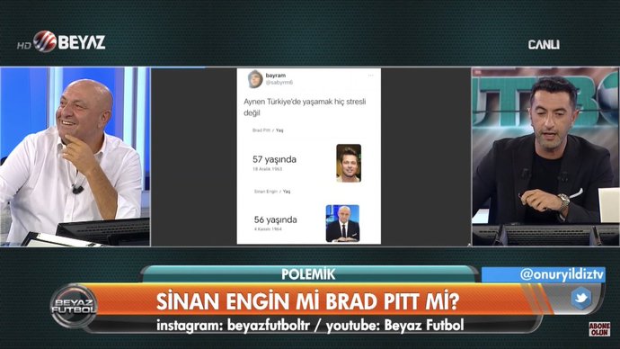 Gündemi karıştıran tartışma! Sizce Sinan Engin mi yoksa Brad Pitt mi?