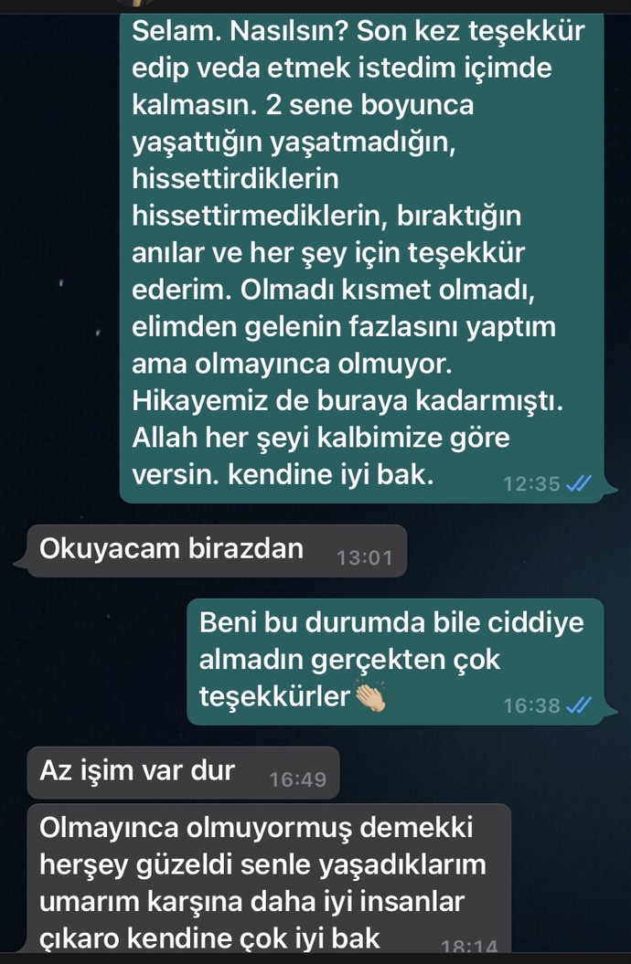 2 sene süren ilişkimi bitirdim?