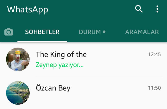 WhatsApp sohbet