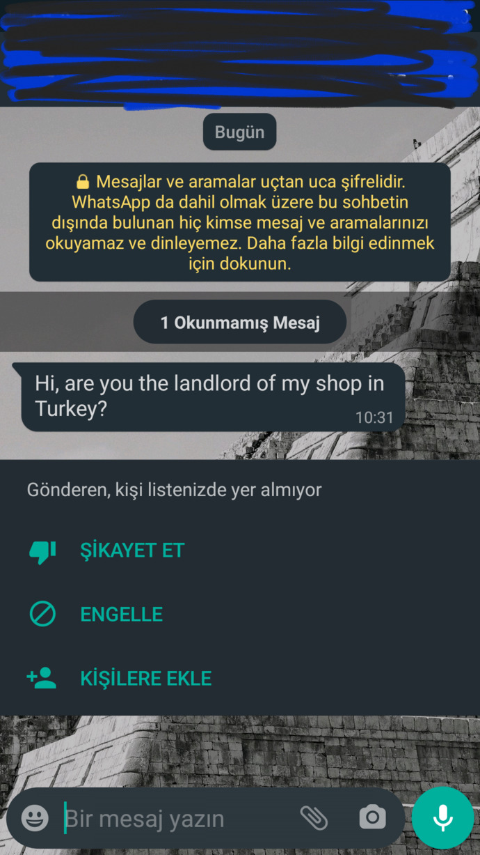 Biri whatsaaptan böyle bir şey yazdı ne yapmalıyım?