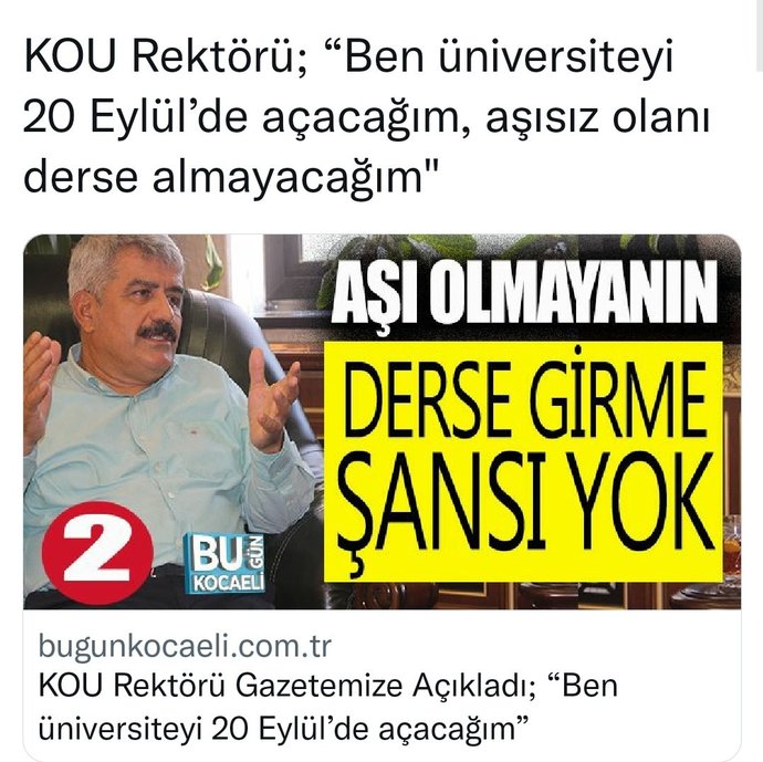 Prof. Dr. Sadettin Hülagü, Aşı olmayanın derse girme şansı yok! demiş. Bu adamın anayasa haklarından mı haberi yok yoksa gündemde mi olmaya çalışıyor?