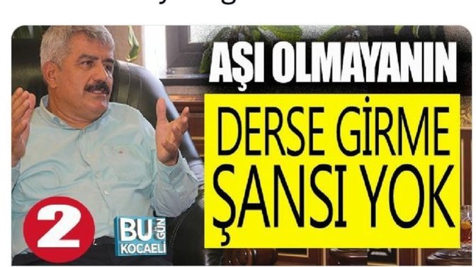 Prof. Dr. Sadettin Hülagü, ''Aşı olmayanın derse girme şansı yok!'' demiş. Bu adamın anayasa haklarından mı haberi yok yoksa gündemde mi olmaya çalışıyor? 