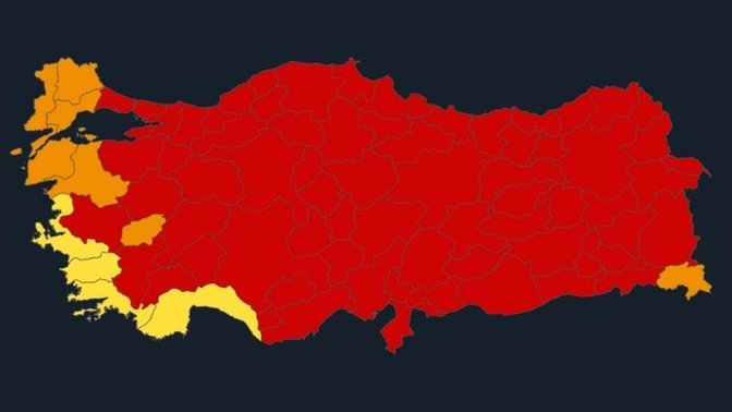 Güncel Türkiye Korona Virüs Risk Haritası. Sizin şehriniz hangi kategoride riskli?