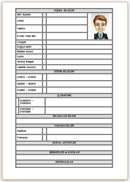 İnternetten cv hazırladım ama?
