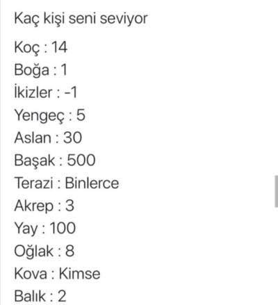 Burcuna göre kaç kişi seni seviyor?