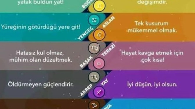 Burcuna göre senin hayat motton nedir 😉 ?