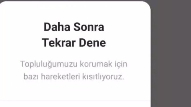 İnstagrama gönderi atmak istiyorum böyle bir uyarı veriyor sizce sebebi nedir?