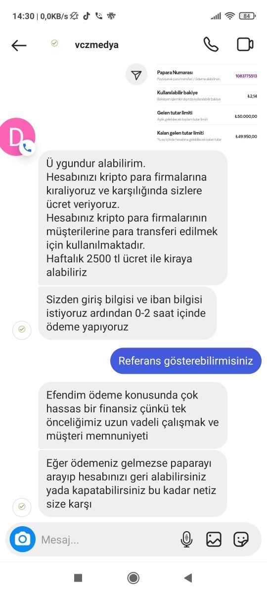 Papara hesabımi kiralarsam ne olur?